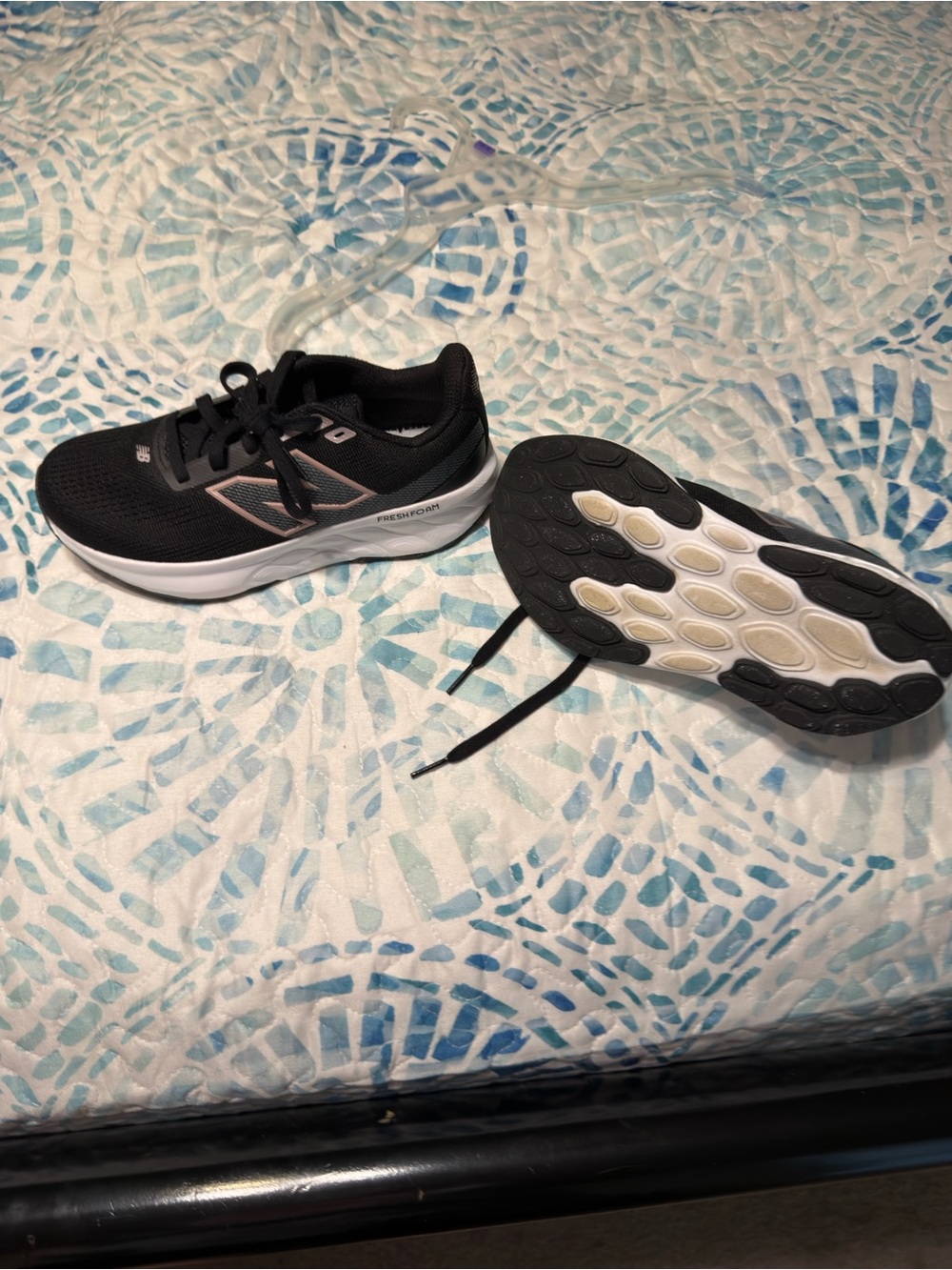 New Balance Women’s Black Sneakers with Pink Accent